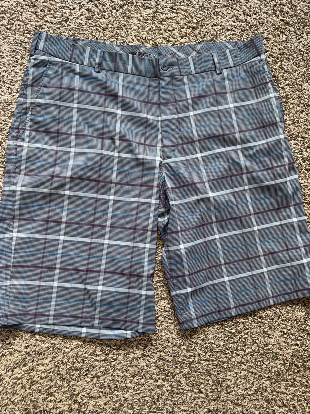 Nike Men's Plaid Golf Dry Fit Performance Shorts